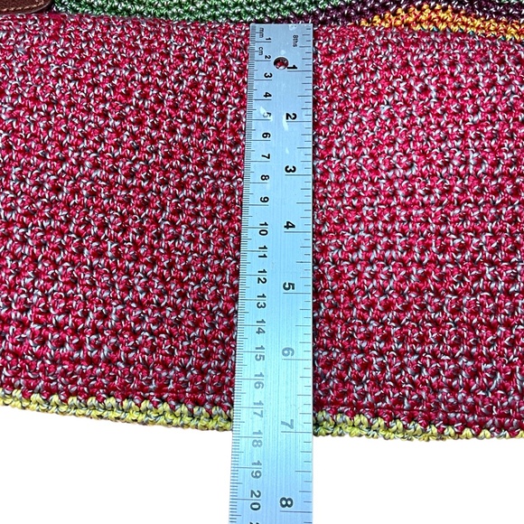 THE SAK Cambria Crochet Colourful Stripe Tote Shoulder Bag 10” Strap Drop - Picture 8 of 12